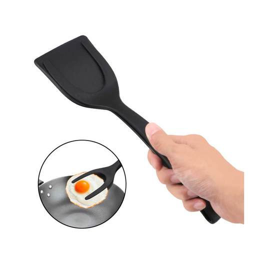 2 In 1 Grip Flip Tongs Egg Spatula Tongs Clamp Pancake Turner Toast
