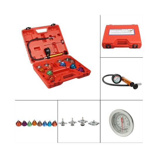 Hot 15PCS Radiator Pressure Tester Kit Cooling System Detector