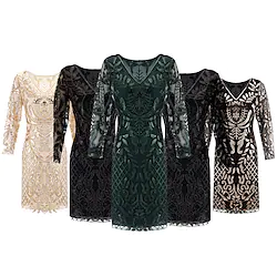 The Great Gatsby Roaring 20s 1920s The Great Gatsby Cocktail Dress Vintage Dress Flapper Dress Party Costume Masquerade Prom Dress Halloween Costumes Prom Dresses Women's Costume Vintage Cosplay Lightinthebox