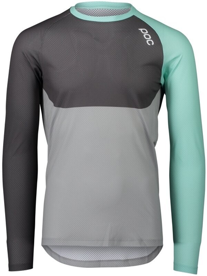 POC MTB Pure LS Jersey Fluorite Green/Sylvanite Grey/Alloy Grey S