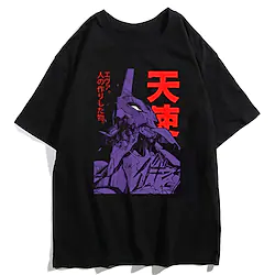 Inspired by EVA Cosplay Cartoon Manga Back To School Print Harajuku Graphic Kawaii T-shirt For Men's Women's Adults' Hot Stamping Polyester / Cotton Blend Lightinthebox