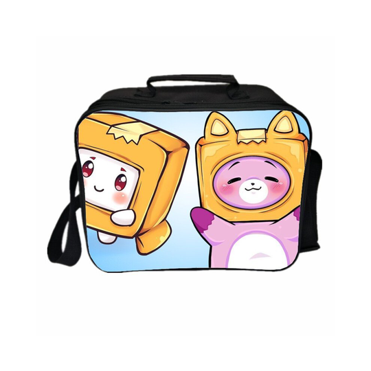 (02) Lankybox Lunch Bag Kid Cartoon Insulated Outdoor