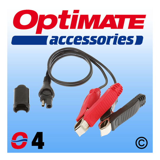 Optimate O4 Battery Clamp SAE Lead Weatherproof Connector for Motorcycle or Car