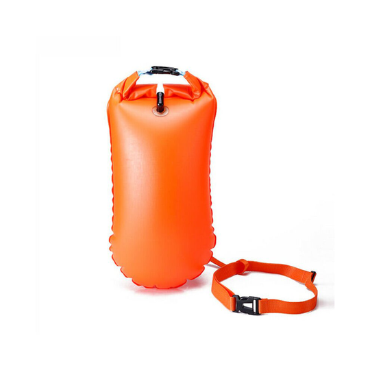 (Orange) Swim Buoy Inflatable Bag Swim Safety Float for Water Sports Open Water Swimmers