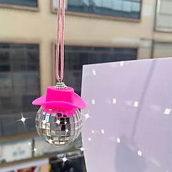 Pink Disco Ball Car AccessoryCar Disco BallPink Car Accessories for WomenDisco Car CharmDisco Ball Car Mirror OrnamentMini Disco Ball for CarCar Disco Ball DecorDisco Cowgirl Car Charm Lightinthebox
