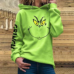 Inspired by The Grinch Grinch Hoodie Anime Cartoon Animal Harajuku Graphic Kawaii Hoodie For Women's Adults' Hot Stamping Polyester / Cotton Blend Lightinthebox