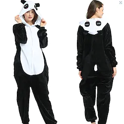Adults' Kigurumi Pajamas Nightwear Camouflage Panda Cartoon Onesie Pajamas Polar Fleece Cosplay For Men's Women's Boys Christmas Animal Sleepwear Cartoon Festival / Holiday Costumes / Washable Lightinthebox