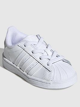 adidas Originals Superstar El Infant Trainers, White/White, Size 2