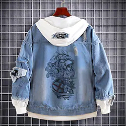 Inspired by The Last Templar Lion Knights Templar Crusader Coat Hoodie Outerwear Anime Denim Jacket Graphic Coat For Men's Women's Unisex Adults' Hot Stamping Denim Lightinthebox