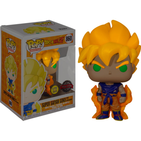 Dragon Ball Z Super Saiyan Goku First Apperance Glow in the Dark Funko Pop! Vinyl Figure DAMAGED OUTER BOX