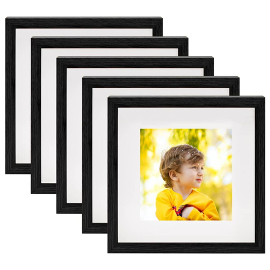 vidaXL 5x 3D Box Photo Frames Black 28x28 cm Home Decor Picture Poster Fame