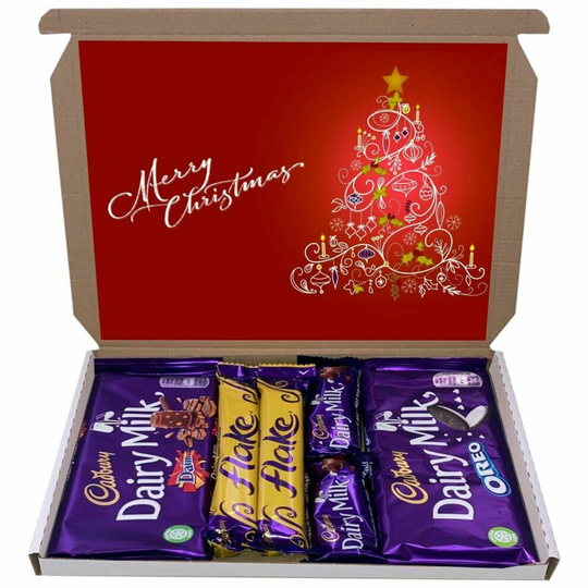 (Christmas - 2) Christmas Cadbury Chocolate Sweet Gift Hamper Box