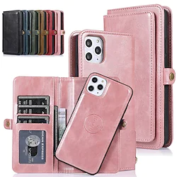 Phone Case For Apple Leather Wallet Card Flip Wallet Case Compatible with iPhone 14 13 12 Pro Max 11 SE 2020 X XR XS Max 8 7 13 Pro Max Mini Card Holder Shockproof Dustproof Solid Lightinthebox