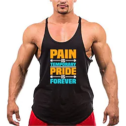 Men's Running Tank Top Sleeveless Tee Tshirt Athletic Athleisure Cotton Breathable Quick Dry Soft Running Active Training Walking Sportswear Activewear Black Yellow Red Lightinthebox