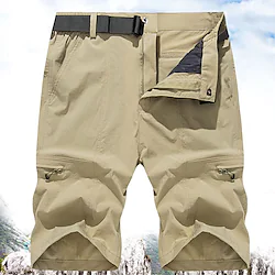 Men's Cargo Shorts Shorts Zipper Elastic Waist Multi Pocket Plain Quick Dry Short Casual Daily Streetwear Stylish Classic Style ArmyGreen Black Lightinthebox