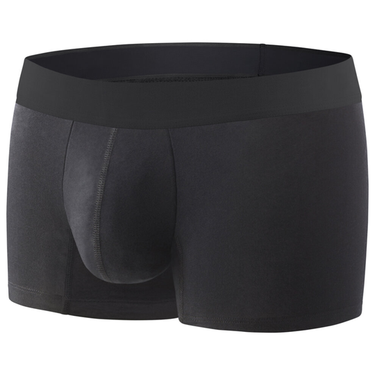 (L) Comfyballs Men's Regular Cotton Boxer Shorts Fitness Underwear - Black No Show
