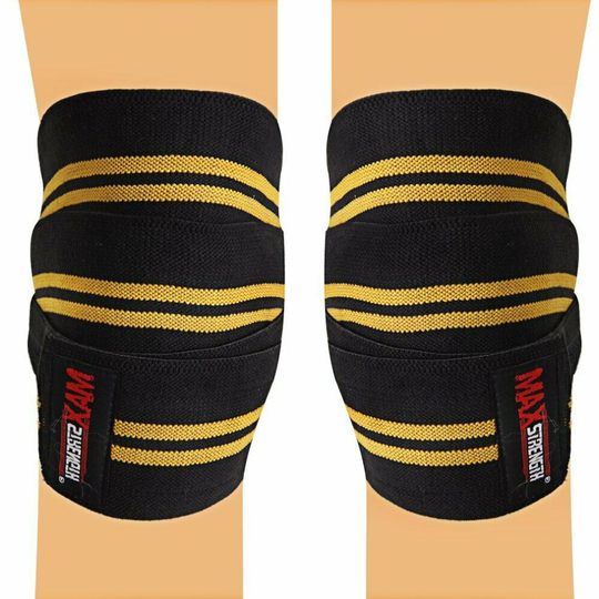 Knee Wraps Weight Lifting Bandage Straps Guard Pads Powerlifting Pair Gym Sports