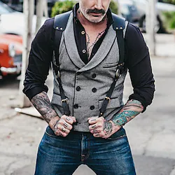 The Great Gatsby Gangster Retro Vintage Roaring 20s 1920s Waistcoat Men's Costume Vintage Cosplay Party / Evening waistcoat Masquerade Lightinthebox