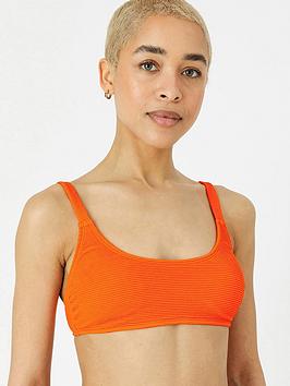 Accessorize Crinkle Crop Top - Orange , Orange, Size 10, Women
