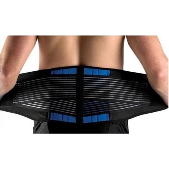 Adjustable Neoprene Double Pull Lumbar Support Lower Back Belt Brace, 32-36 Inch