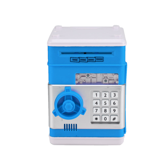 (Blue) KID ATM CASH MACHINE COUNTER SAVING MONEY BOX