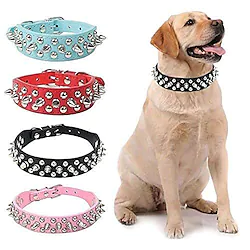 Dog Pets Collar Rivet Decoration Durable Outdoor Running Hiking Walking Other Solid Colored Classic PU Leather Small Dog Medium Dog Large Dog White Black Green Purple Rosy Pink 1pc / # / # Lightinthebox
