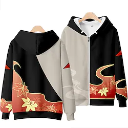 Inspired by Genshin Impact Kaedehara Kazuha Cartoon Manga Outerwear Anime Front Pocket Graphic Outerwear For Men's Women's Unisex Adults' 3D Print 100% Polyester Lightinthebox