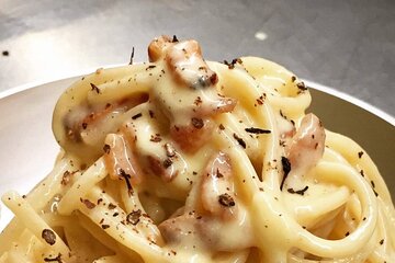 Carbonara Spaghetti from Scratch and Tiramisù