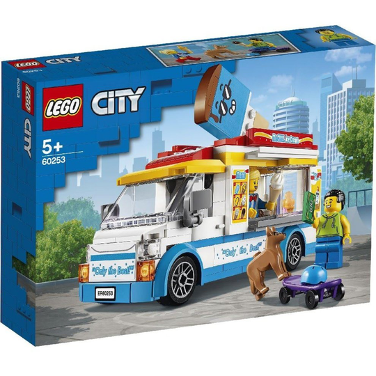 LEGO 60253 City Great Vehicles Ice Cream Van Truck Toy with Skater and Dog Figure, for Kids 5+ Year Old