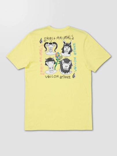 Men's Volcom Surf Vitals Animal T-shirt - GLIMMER YELLOW