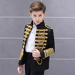 Prince Aristocrat Retro Vintage Rococo Medieval 18th Century Coat Outfits Suit Trousers Boys Kid's Costume Vintage Cosplay Birthday Party / Evening Prom Long Sleeve Coat Lightinthebox