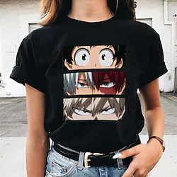 Inspired by My Hero Academia / Boku No Hero Midoriya Izuku Bakugou Katsuki Shoto Todoroki Cosplay Costume T-shirt Cartoon Print Harajuku Graphic Kawaii T-shirt For Men's Women's Adults' Hot Stamping Lightinthebox