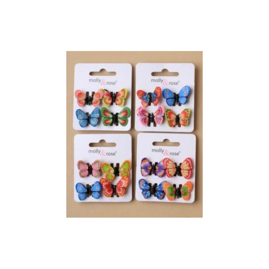 Ladies Girls 4 Pack Butterfly Mini Hair Clips Clamps Grips