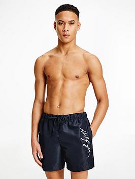 Tommy Hilfiger Logo Swim Shorts - Desert Sky, Desert Sky, Size M, Men