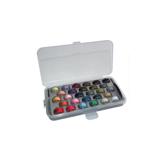 Empty Bobbin Box With Needle Threaders For 28 Machine Bobbins