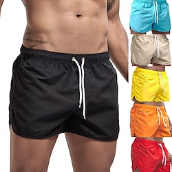 Men's Swim Shorts Swim Trunks Board Shorts Gym Running Shorts Swimwear 3 inch Shorts Drawstring Elastic Waist Elastic Drawstring Design Solid Color Comfort Quick Dry Lightinthebox
