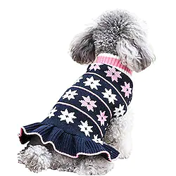 Dog Sweater Dress Turtleneck Dog Sweater with Leash Hole Knit Pullover Warm for Winter XS S M L Lightinthebox