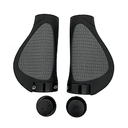 GP1 Ergonomic Lock-on Bicycle Handlebar Grips | Regular, Gripshift, or Rohloff/Nexus Compatible | for Hybrid, E-Bikes, and Mountain Bikes | Two Sizes | Black/Gray Lightinthebox
