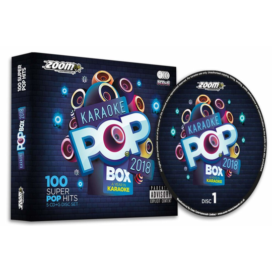 Zoom Karaoke Pop Box 2018: A Year In Karaoke - Party Pack - 5 CD+G Box Set - 100 Songs