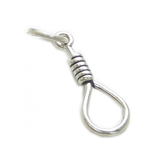 Hangmans Noose sterling silver charm .925 x 1 Hanging Death Sentence Hang