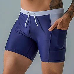 Men's Swim Trunks Swim Shorts Quick Dry Board Shorts Bathing Suit 2 in 1 with Pockets Drawstring Swimming Surfing Beach Water Sports Patchwork Summer Lightinthebox
