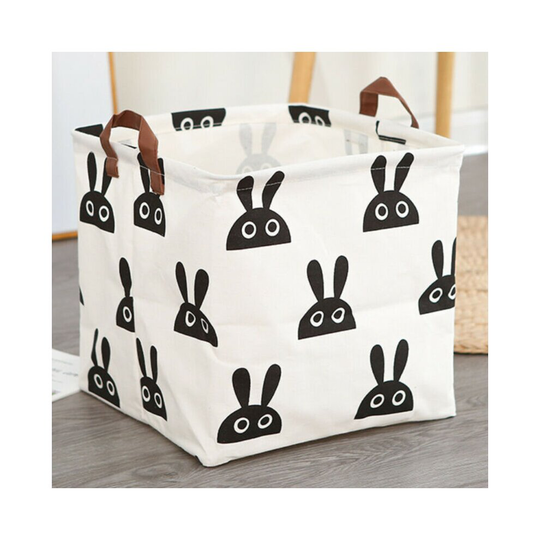 (Rabbits) Foldable Collapsible Folding Box Fabric Cube Room Basket Organizer Storage Case