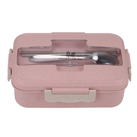 (Pink) Compartments Lunch Box Food Container Bento
