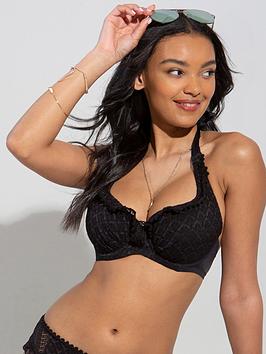 Pour Moi Castaway Halter Underwired Top - Black, Black, Size 38F, Women