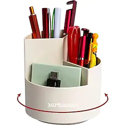 360-degree rotatable pen holder large-capacity student desktop ins style high-end sense children's and men's desk storage box Lightinthebox