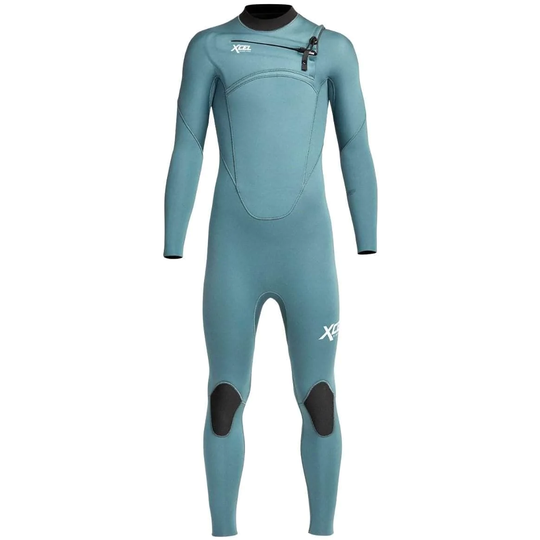 Xcel Kids Comp 3/2mm Chest Zip Youth Full Length Wetsuit 2021 - Tinfoil