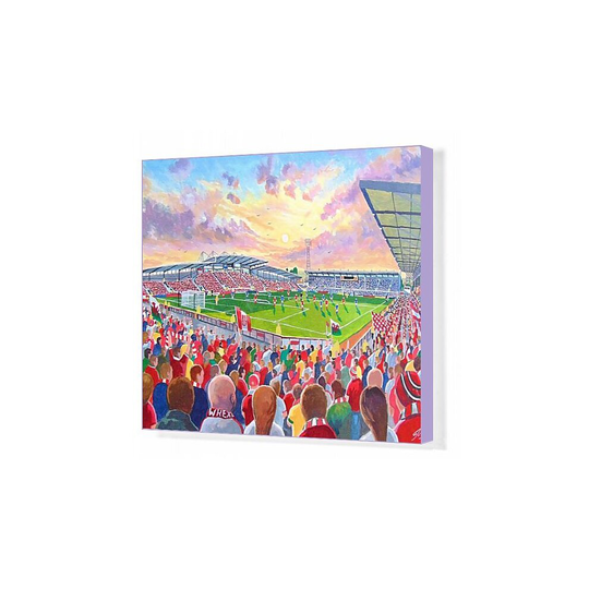 (20"x16" (50x40cm) Canvas Print) Racecourse Ground Stadium Fine Art - Wrexham Football Club (Canvas Print)
