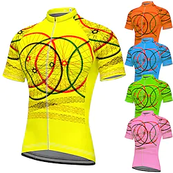 21Grams Men's Cycling Jersey Short Sleeve Bike Jersey Top with 3 Rear Pockets Mountain Bike MTB Road Bike Cycling Breathable Quick Dry Moisture Wicking Soft Green Blue Pink Graphic Polyester Spandex Lightinthebox