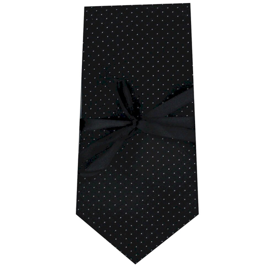 (Black and White Polka Dots) 100% Handmade Silk Tie in Gift Box