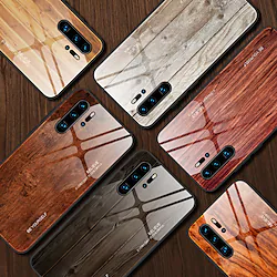 Luxury Wood Grain Phone Case For Huawei P30 Lite P20 Pro Mate 30 Pro P30 Pro P20 Lite Soft TPU Edge Slim Tempered Glass Cover Case Lightinthebox